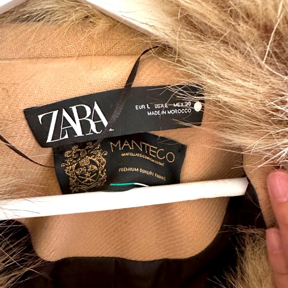 NEW w/o Tags Zara Long Wool Blend Coat Sz L - Picture 6 of 8